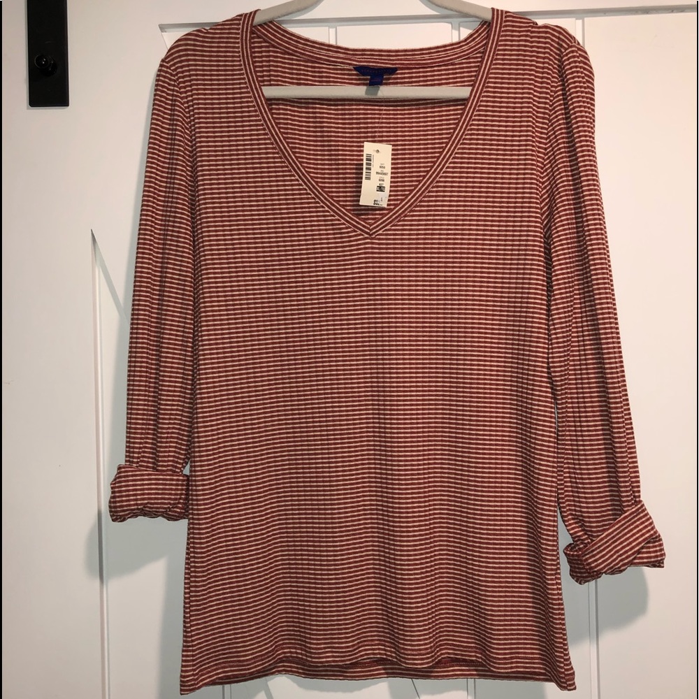 Red Striped Long Sleeve Shirt